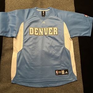 DENVER NUGGETS 2007 Adidas Authentic NBA S/S Shooting Shirt SMALL Carmelo Era
